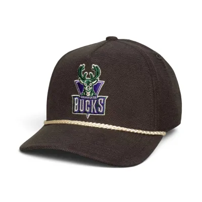 Front angled view of the Castlerock Bucks snapback with an embroidered logo and braided visor rope.