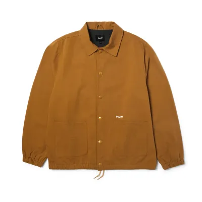 Front view of HUF 89 Twill Coaches Jacket in Rubber/White