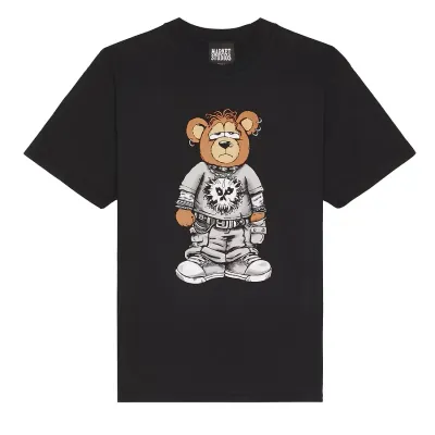Market Misfit Bear Tee in black with punk-inspired bear graphic