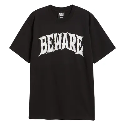 Market Beware My Bite Tee in black with white Beware graphic