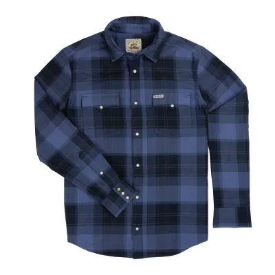 Front product view of the Sendero Durango Flannel Shirt with pearl snaps and two flap chest pockets.