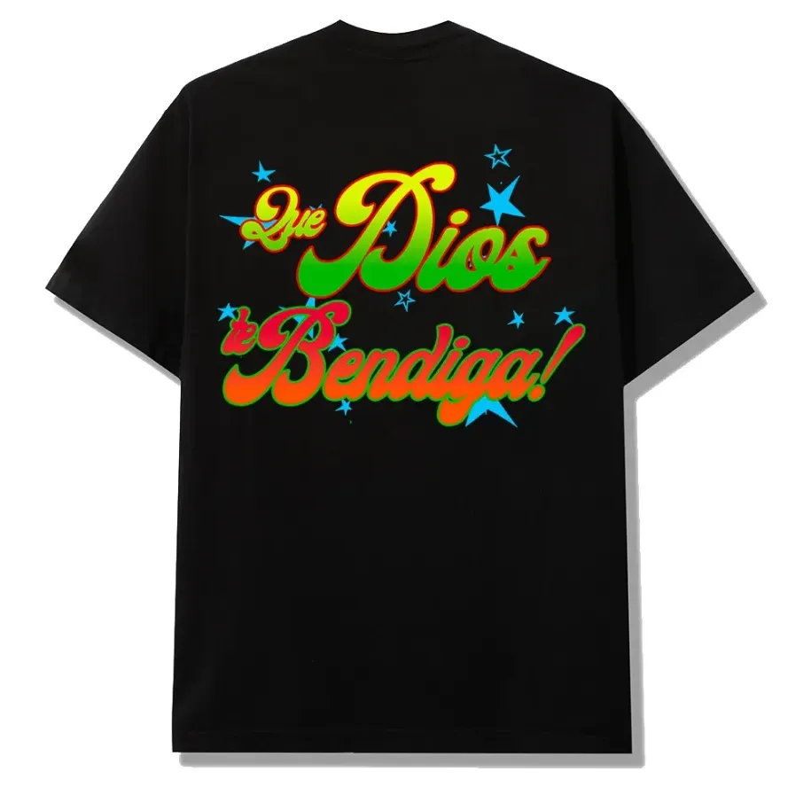 Black Bueno heavyweight cotton T-shirt with a gradient B logo screen printed at the front chest.