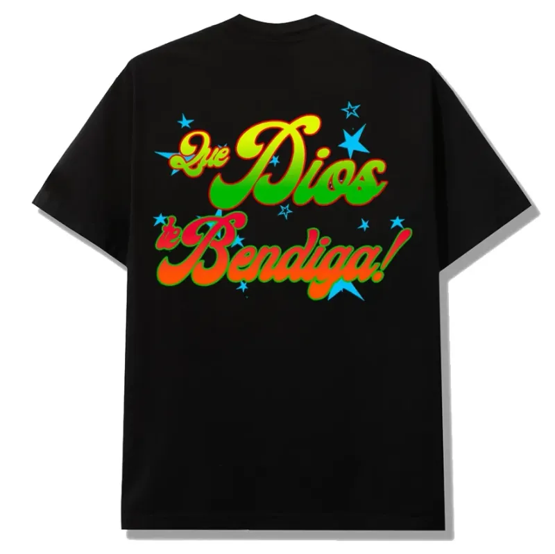 Black Bueno heavyweight cotton T-shirt with a gradient B logo screen printed at the front chest.
