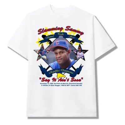 White Bueno Slamming Sammy heavyweight cotton T-shirt with a short-sleeve crewneck silhouette.