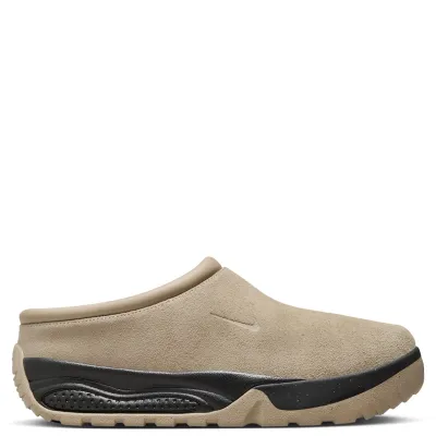 Opposite side view of the Nike ACG Rufus mule with a small Swoosh on the suede upper