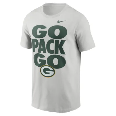 Front view of the Photon Dust Nike Packers tee with green Go Pack Go lettering and team logo