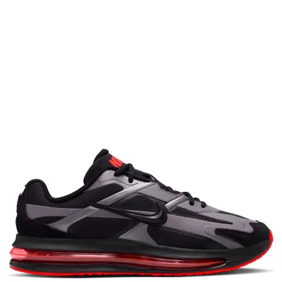 Opposite side view of the Nike Air Max Metro in Black/Black/Metallic Dark Grey with red accents.