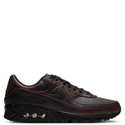 Opposite side view of Nike Air Max 90 Premium showing a tonal Swoosh, Cinnamon accents and black midsole.