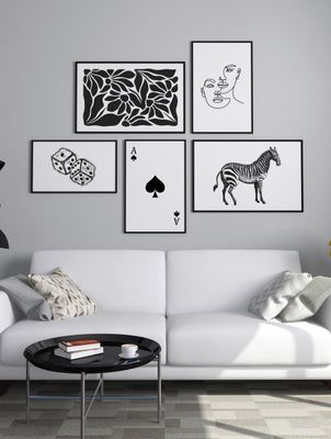 Black and White Wall Art Set of 5