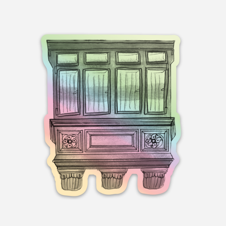 Maltese Balcony Holographic Sticker