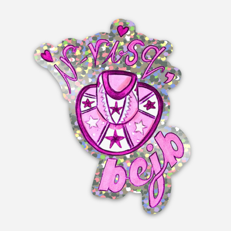 &#39;Ir-Risq, Bejb&#39; Glitter Sticker
