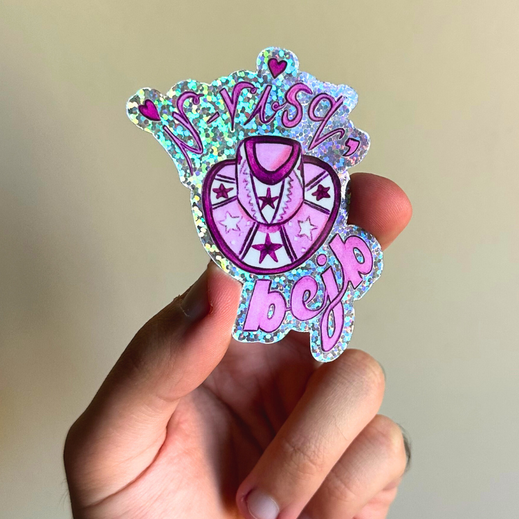 'Ir-Risq, Bejb' Glitter Sticker