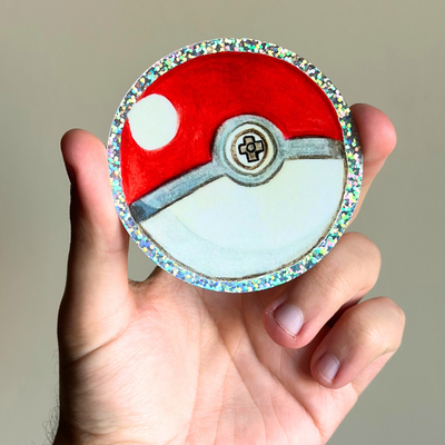 Maltese Poké Ball Glitter Sticker