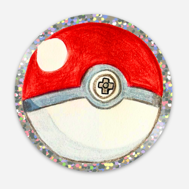 Maltese Poké Ball Glitter Sticker