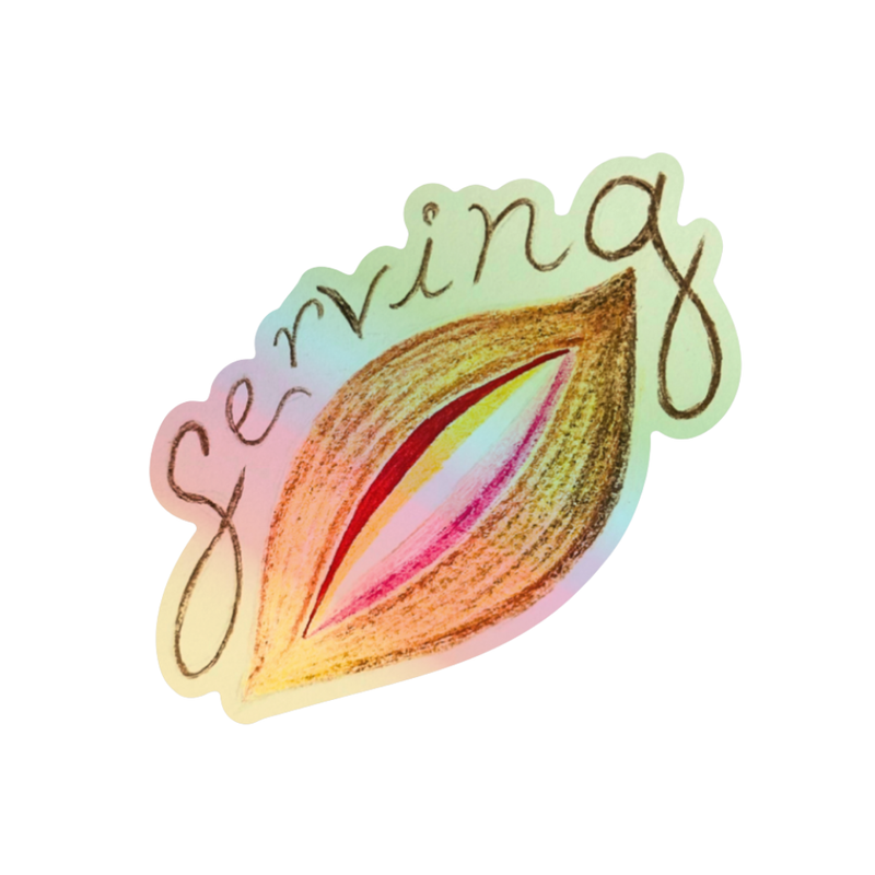 Serving Sapphic Pastizz Holographic Sticker