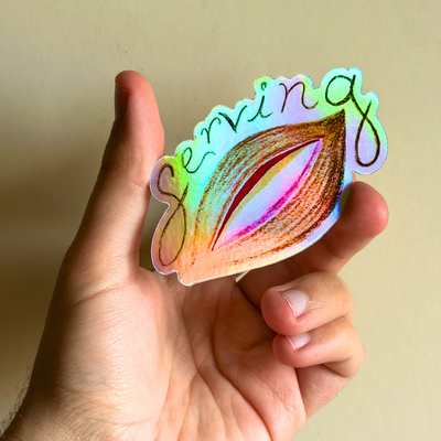 Serving Sapphic Pastizz Holographic Sticker