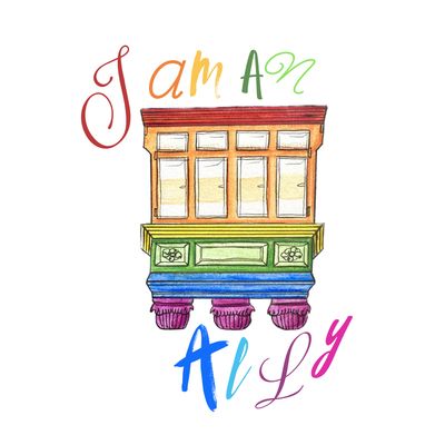 Rainbow Balcony Ally Sticker