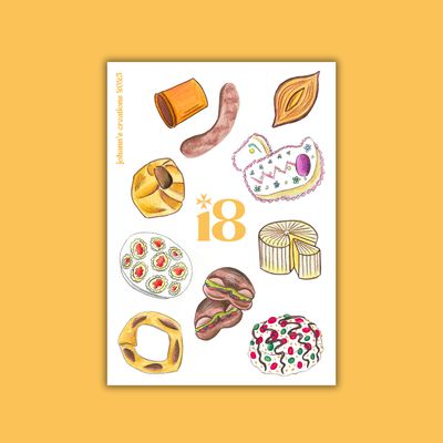 i8 Maltese Food Sticker Sheet