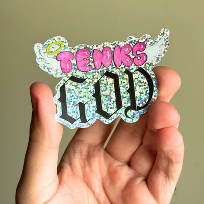 Tenks God Glitter Sticker