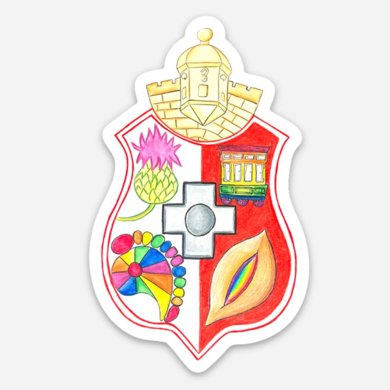 Maltese Ru Badge Fabric Sticker