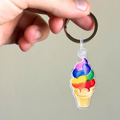 Rainbow Ice Cream Keychain