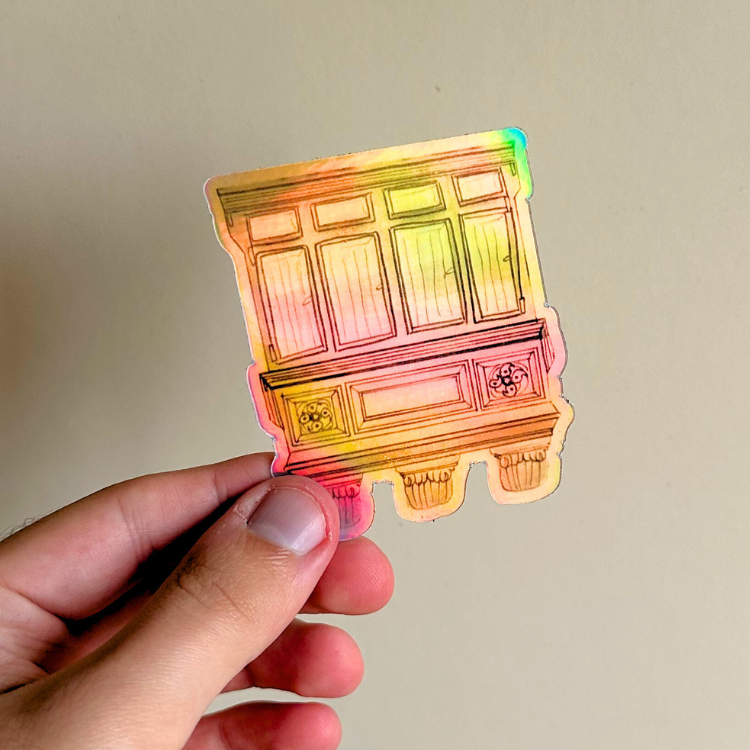 Maltese Balcony Holographic Sticker