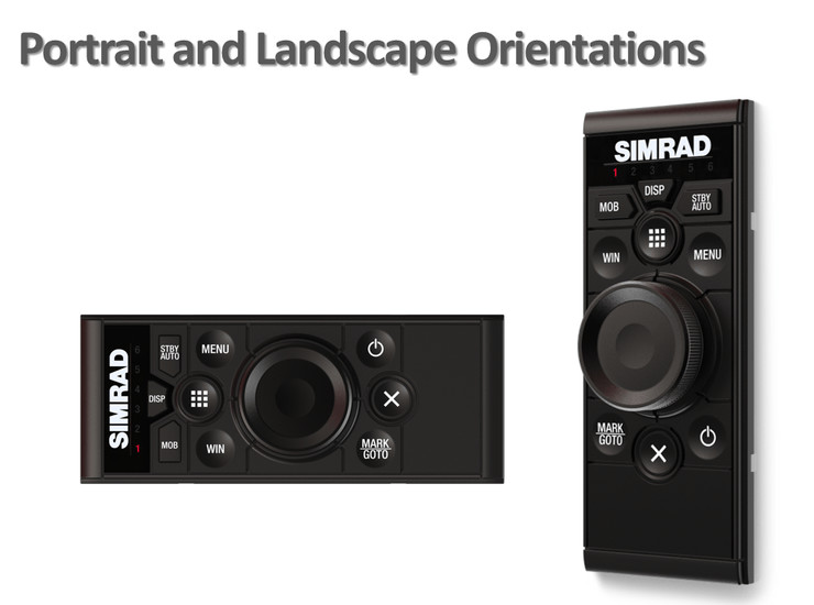 SIMRAD OP50 cablato telecomando. (Ritratto di montaggio) Per l'uso con Simrad NSS e NSO Evo2 sistemi MFD e porta di controllo semplice e preciso MFD anche nelle più difficili condizioni del mare. Vien
