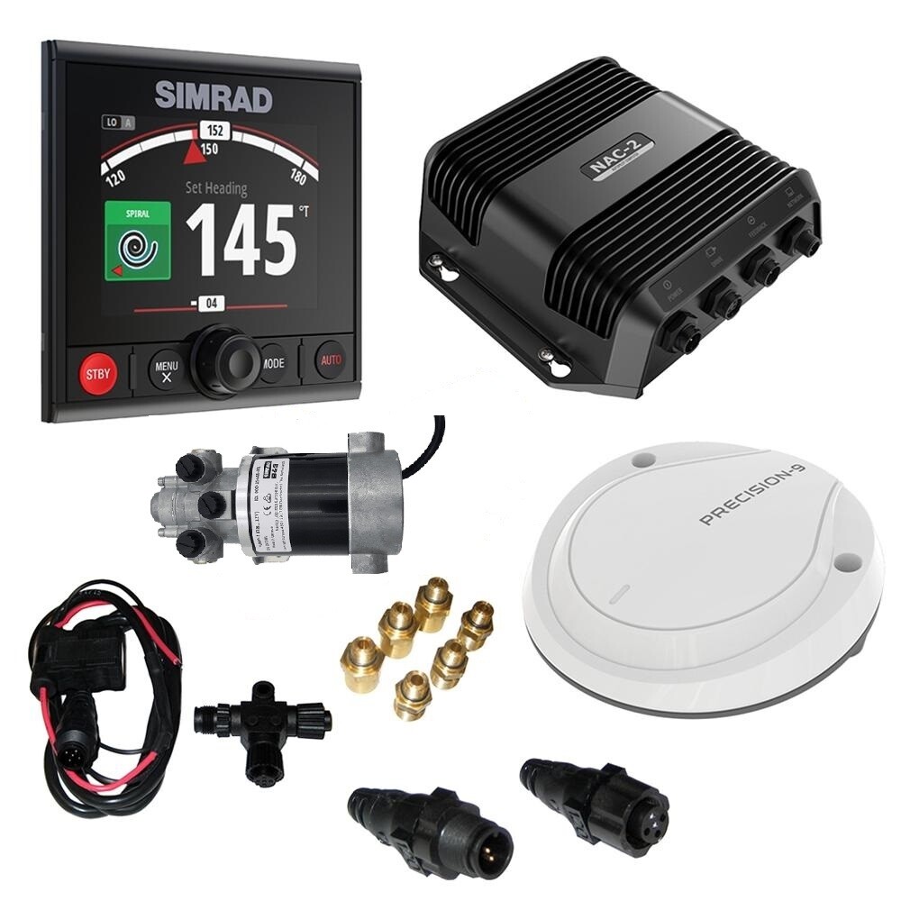 AUTOPILOTA SIMRAD AP44 VRF media capacità del pacco. Composto di controllo AP44, precisione 9 bussola, pompa RPU80 e NAC-2 computer autopilota.