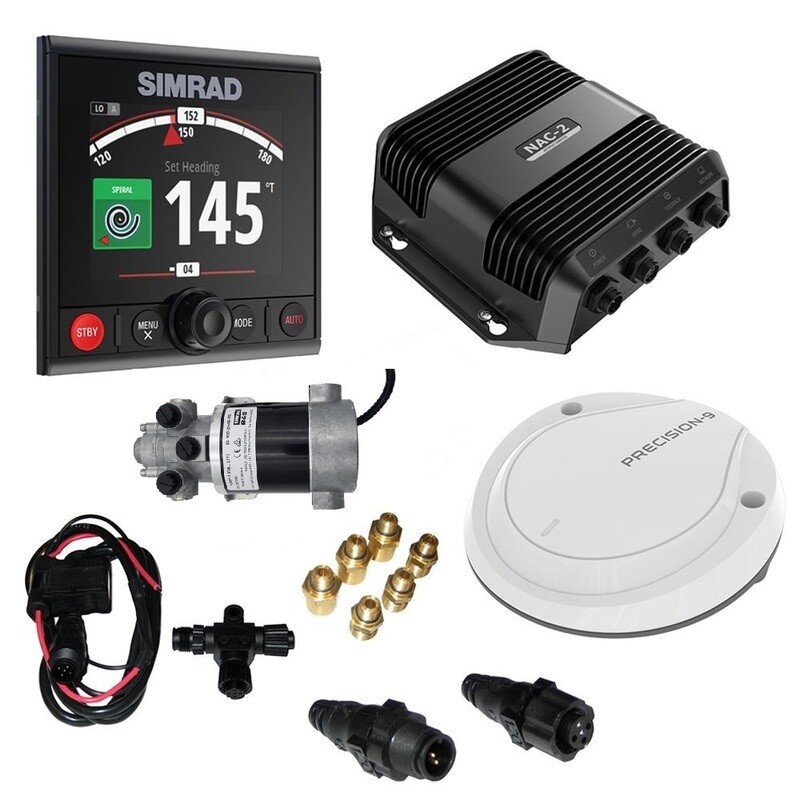AUTOPILOTA SIMRAD AP44 VRF media capacità del pacco. Composto di controllo AP44, precisione 9 bussola, pompa RPU80 e NAC-2 computer autopilota.