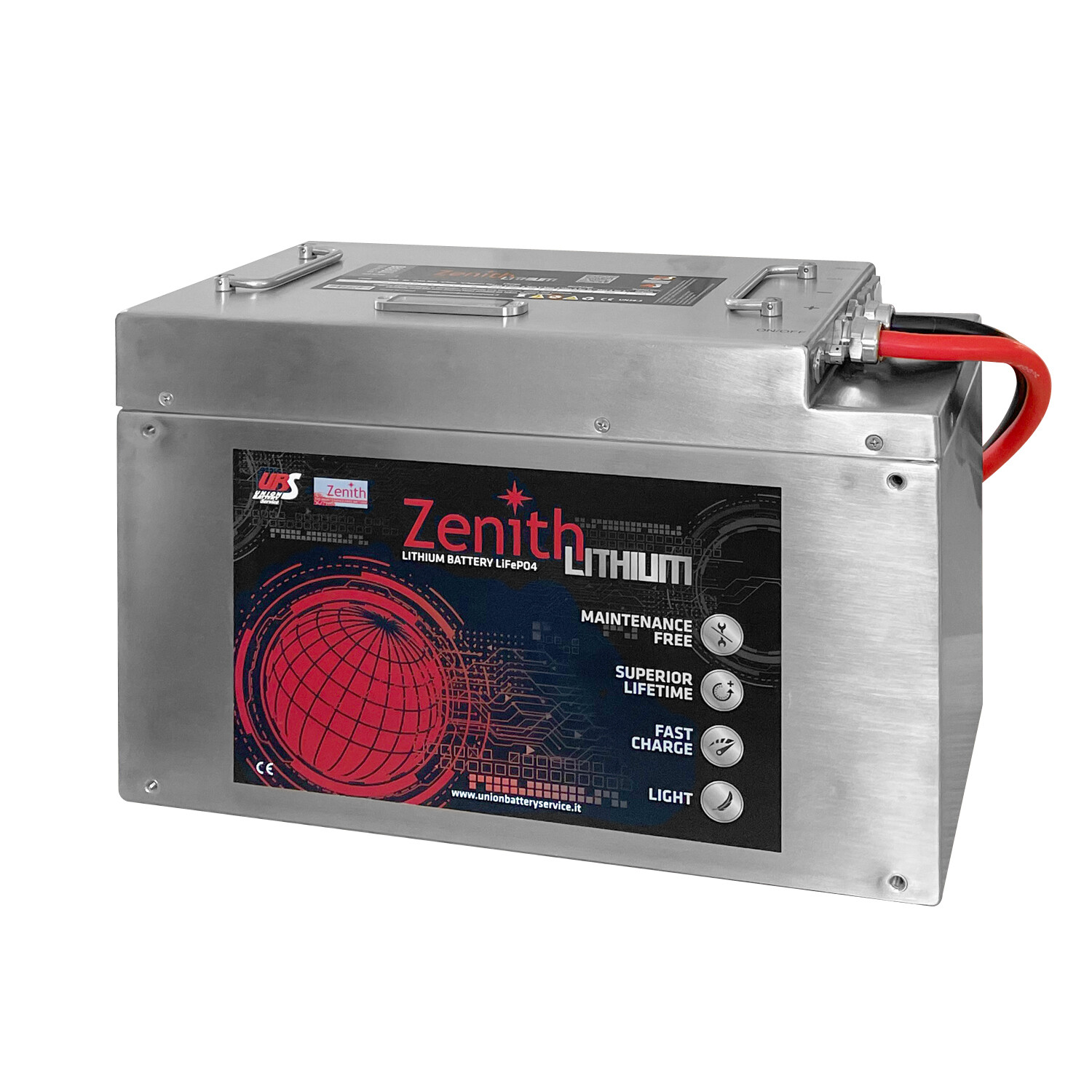 Zenith ZLI036065.INOX + schermo COLORI WIFI + Caricabatterie Zenith 20A  ( IN PROMOZIONE )