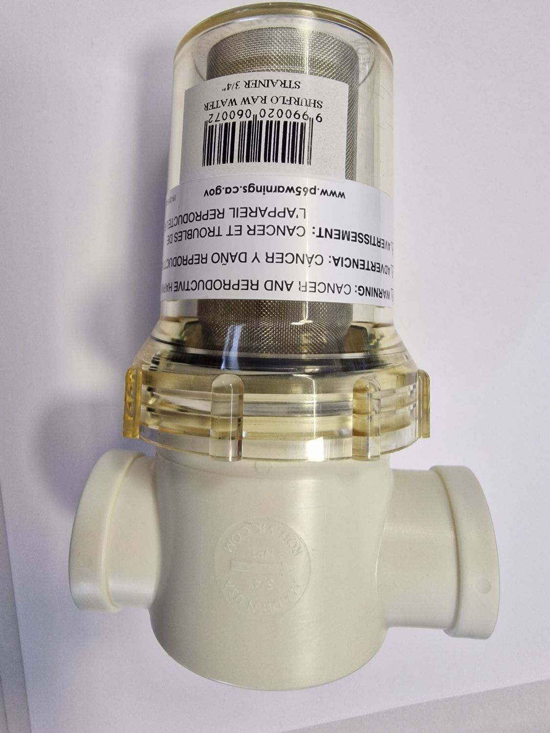 Filtro Shurflo in linea per Pompe del vivo attacco da 3/4&quot;