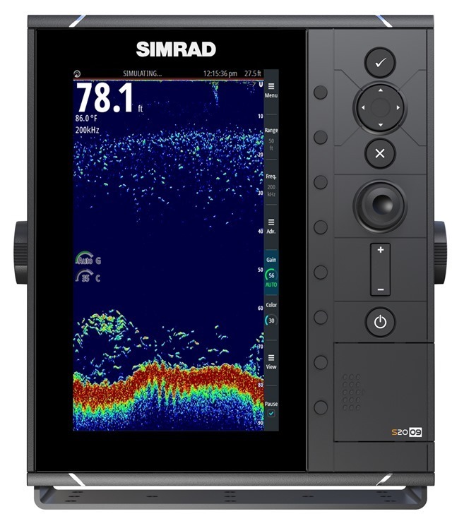 Simrad S2009 Dedicato Fish Finder, visualizzazione verticale da 9 pollici. fish-finder con modulo Broadband Sounder ™ integrata e la tecnologia CHIRP