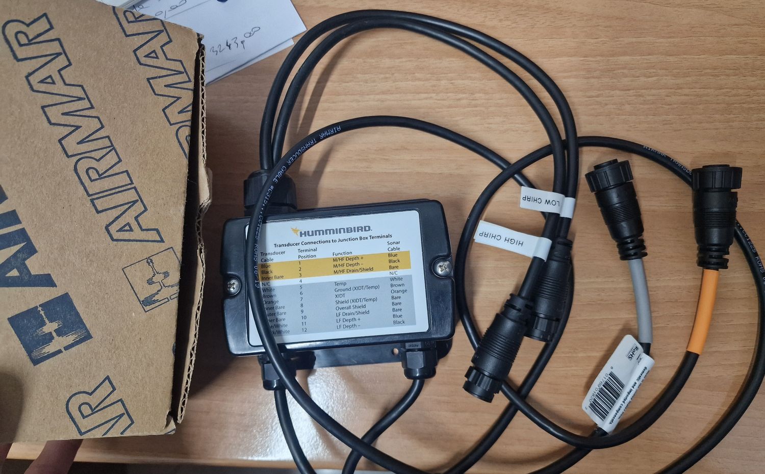 Box airmar/humminbird per trasduttori doppio canale chirp ecoscandagli serie APEX da sonde doppio canale xsonic lowrance/simrad