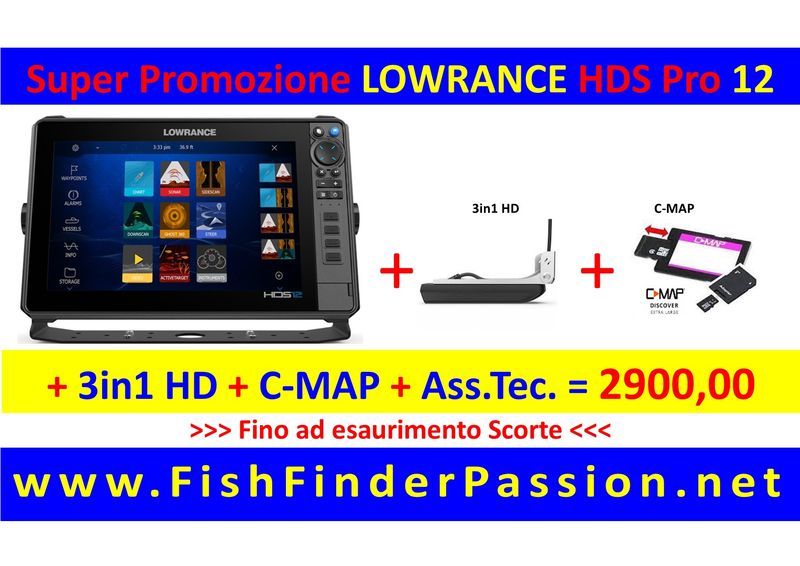 HDS PRO 12  + Active Imaging 3in1 HD + C-MAP Discover + Assistenza Tec. Personalizzata - SMART WATCH in OMAGGIO