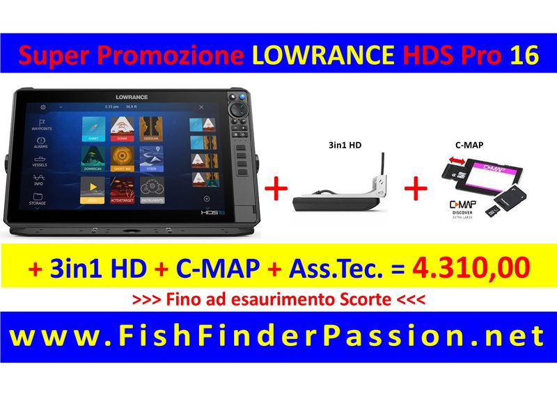 HDS PRO 16  + Active Imaging 3in1 HD + C-MAP Discover + Assistenza Tec. Personalizzata - SMART WATCH in OMAGGIO