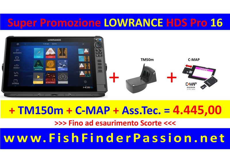 HDS PRO 16 + Trasduttore  Poppa TM150M +  C-MAP Discover + Assistenza  Tec. Personalizzata - SMART WATCH in OMAGGIO