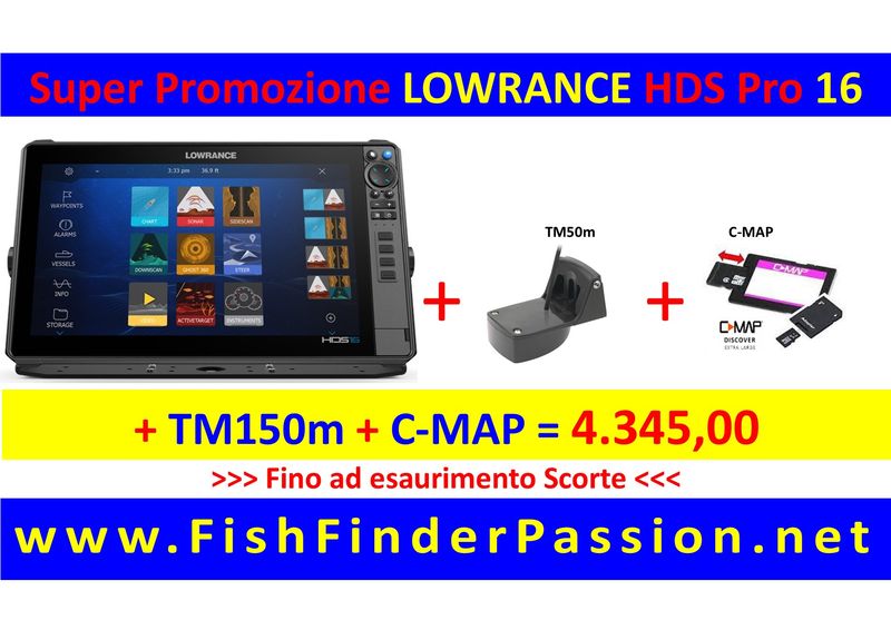 HDS PRO 16 + Trasduttore  Poppa TM150M +  C-MAP Discover - SMART WATCH in OMAGGIO