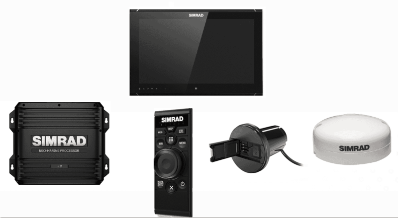 SIMRAD NSO evo2 Pacchetto monitor Multi-Touch 16 &quot;singolo con lettore di schede MI10 per controller OP50 e antenna GPS GS25.