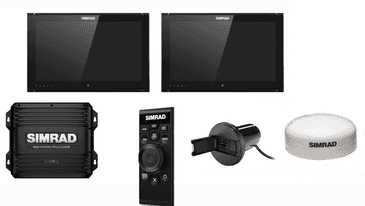 NSO evo2 Doppio monitor Multi-Touch 16 &quot;con controller OP50, lettore di carte nautiche MI10 e antenna GPS GS25 - senza grafici