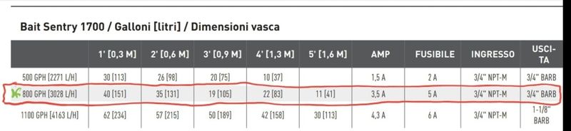 Pompa per Vasca del Vivo Shurflo Bait Sentry 1100gph -4163litri/ora