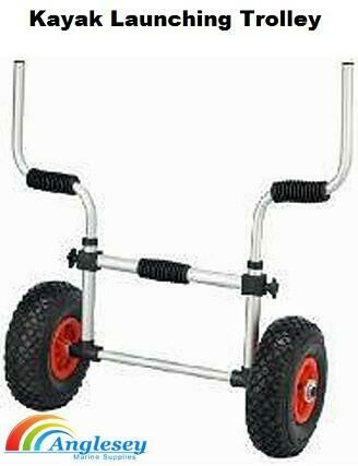 Kayak launching trolley with arms