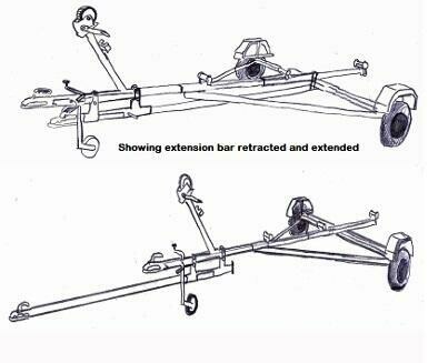 Boat trailer launching extension bar