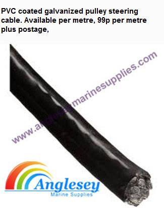Pvc coated marine pulley steering cable