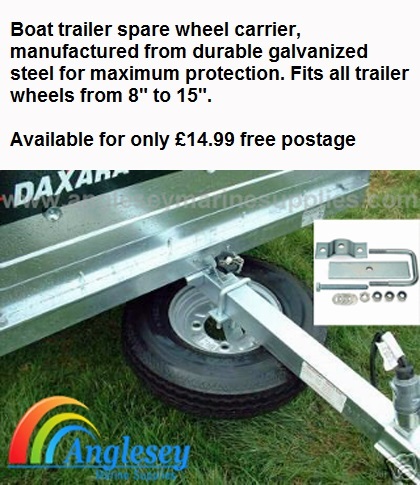 Boat trailer spare wheel carrier