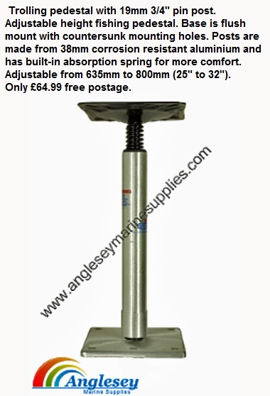 Boat seat trolling pedestal adjustable