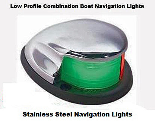 Stainless Steel Bi Coloured Boat Navigation Light Low Profile