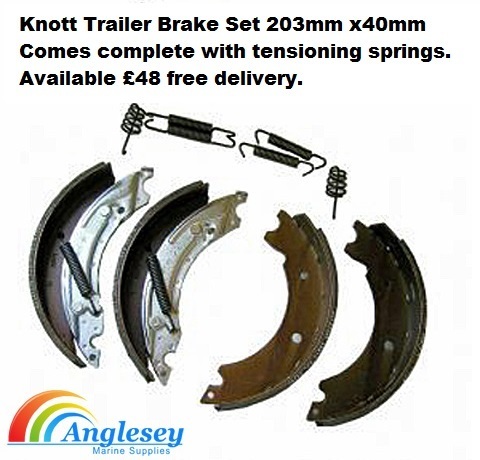 203mm x 40mm Knott Trailer Brake Shoe Kit