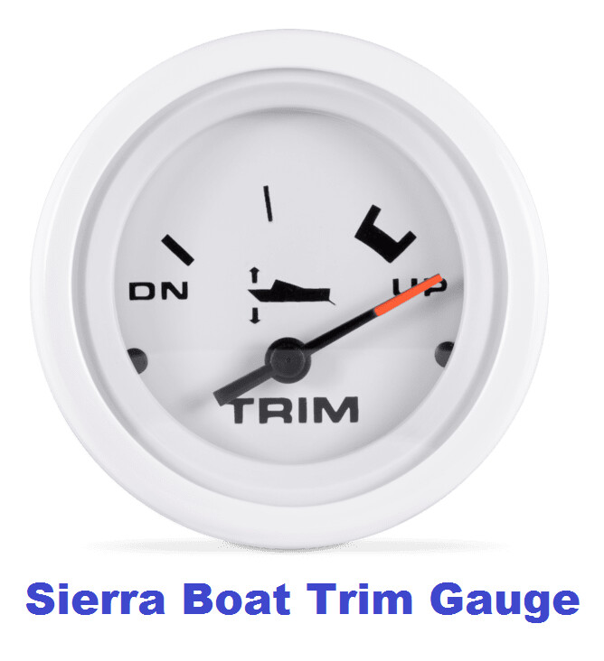 Boat power trim gauge in white