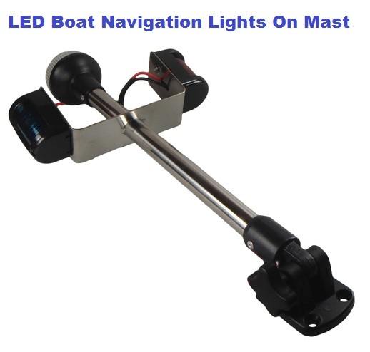 Boat 3 way navigation light on mast led