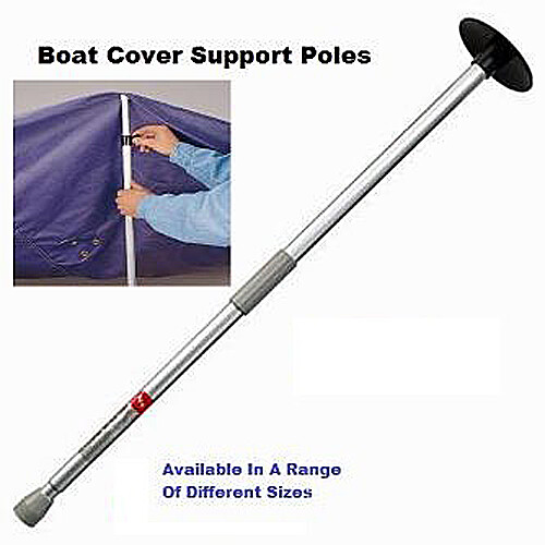 Boat cover support pole adjustable